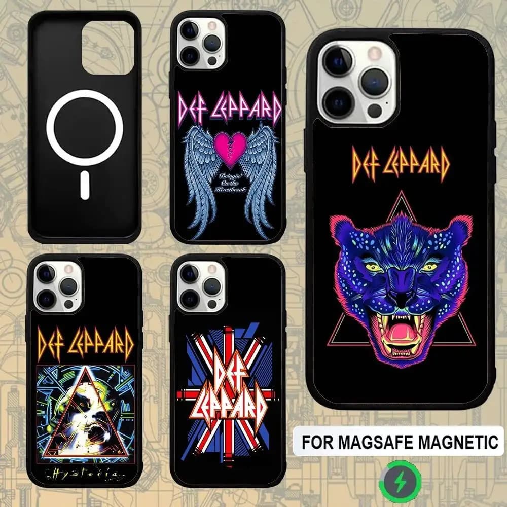 D-Def Band L-Leppard  For Magsafe Wireless Charger Case For iPhone 15,16,17,13,14,11,12,Pro,Max,Plus,E,Air,Mini Cover