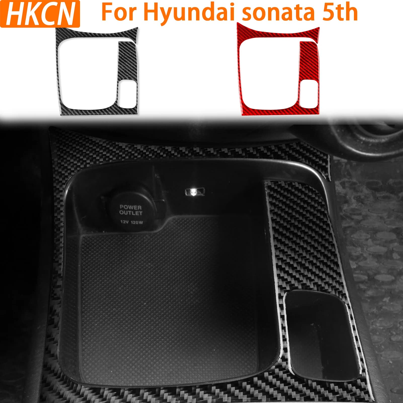 For Hyundai Sonata 5th 2002-2005 Carbon Fiber Center Console Storage Surrounding Panel Trim Car Interior Accessory Stickers