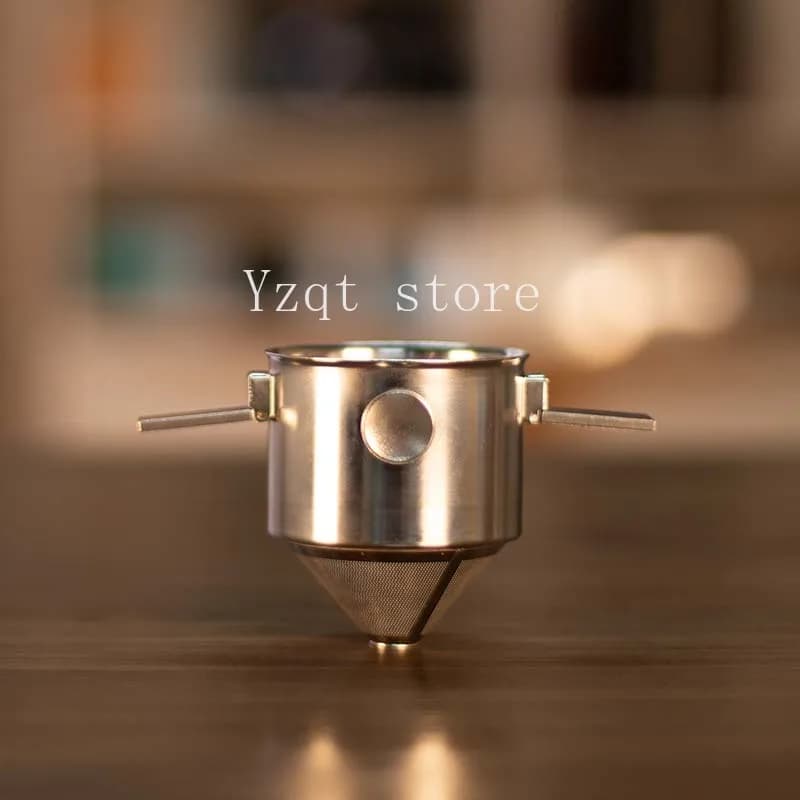 Coffee Filter Outdoor Stainless Steel Cup Pot  Paper Free  Cup American Drip Coffee Funnel Double Layer Filter