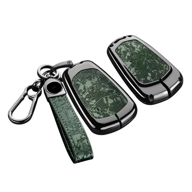 Premium Zinc Alloy Key Cover Case for Cadillac XTS/XT5/ATS-L/XT4/CT5/XT6 (2016-2025) - Protective Key Fob Shell Key Bag Chain