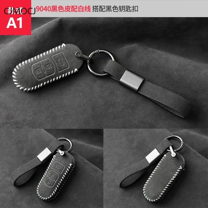 Suede Car Key Case Cover Shell Fob for  Mazda Axela, CX-5, CX-4, CX-8, and Atenza