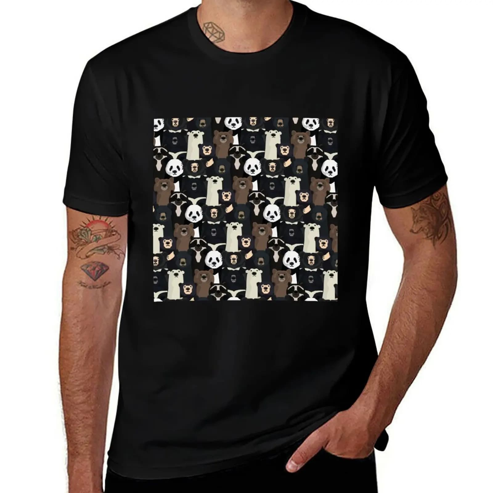 Bears of the world pattern T-Shirt Large Size Breathable Tee T-Shirt