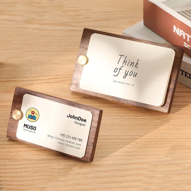 Premium Walnut Wood Price Tag Clip, Desktop Label Organizer for Small Business, Retail, Restaurant, Price Tags, Product Labels