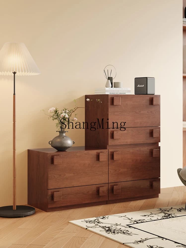 CL  senior retro solid wood small apartment living room wall storage cabinet bedroom locker