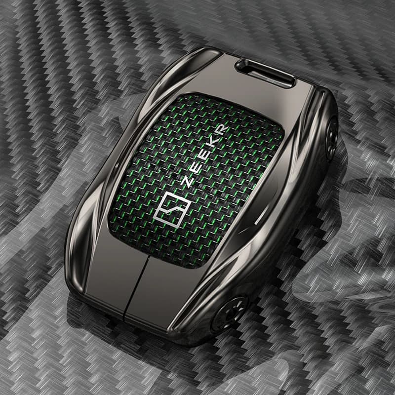 For Zeekr 001 007 009 X 2024 Aluminum Alloy ABS Carbon Fiber Key Cover Keychain Key Case for Car Accessories