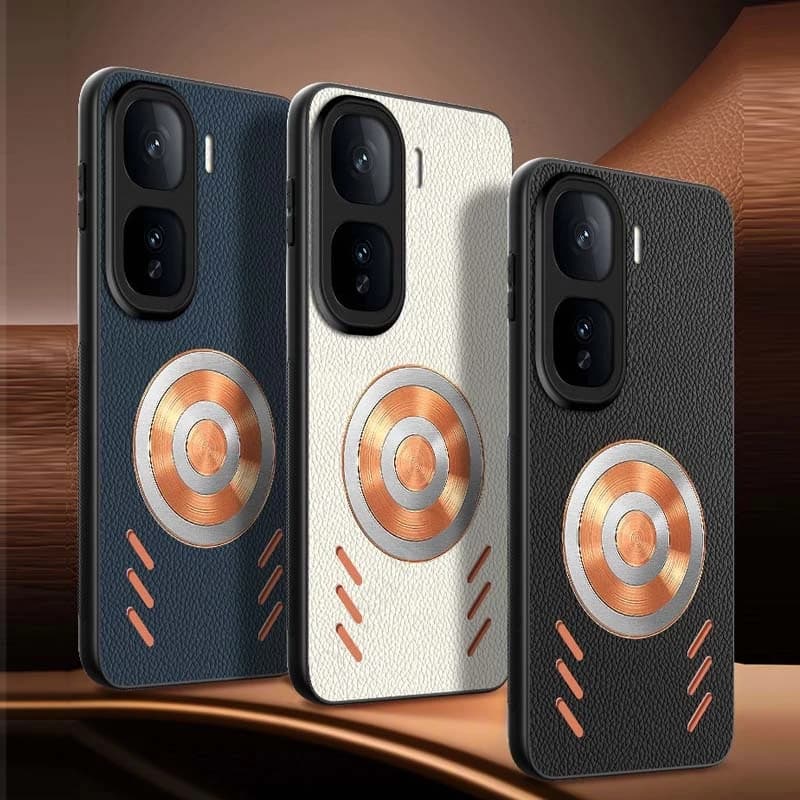Heat Dissipation Cooling Magnetic Case For vivo iQOO Neo10 Pro Metal Copper Leather Protective Cover iQOO Neo9S Pro Plus Neo8 9