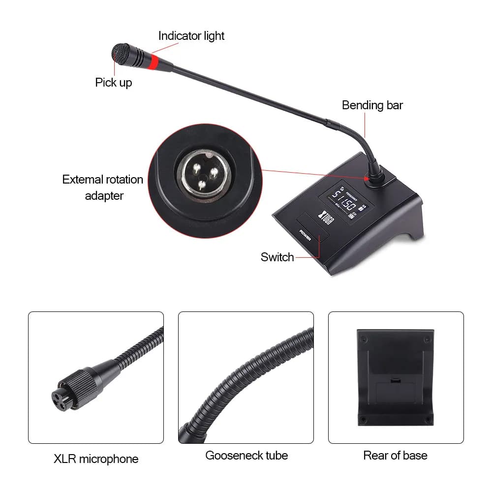 2025 hot sale CM280 8-Channel Wireless Goose Neck Microphone System Handheld Design for Conference Use Supplied by Trusted Sourc