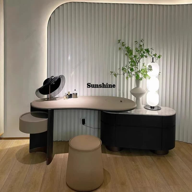 American light luxury arc, postmodern simple mansion villa, makeup table corner cabinet combination