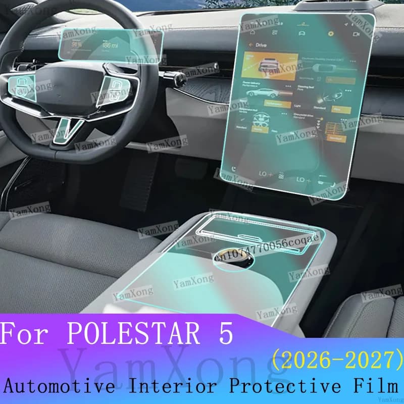 For POLESTAR 5 2026 Navigation Dashboard screen Sticker interior Kit Protection Film Center Panel scratch Transparent Cover Film