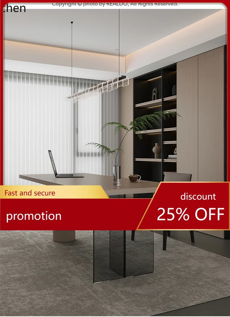 HT study living room long table light luxury modern high-end acrylic large board table