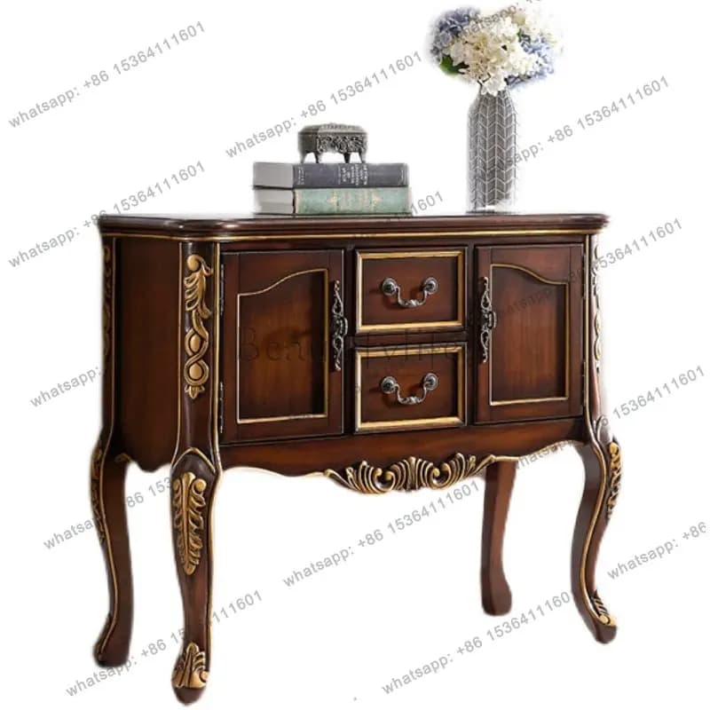 Solid wood entrance table living room wall decoration table storage old painted entrance table