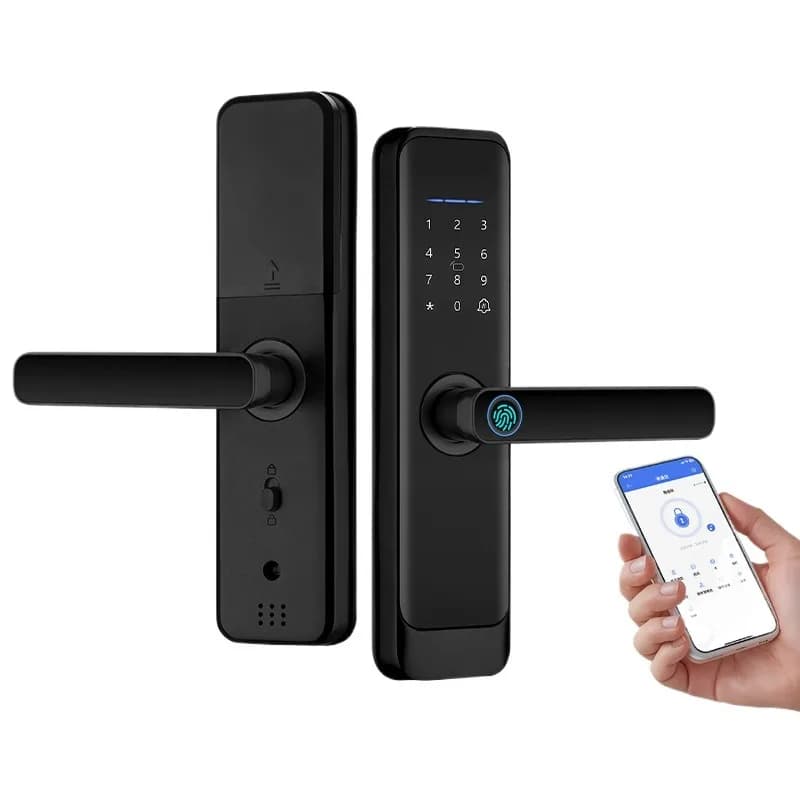 Wooden door Interior door Fingerprint lock No change hole Home apartment Homestay rental room Smart lock