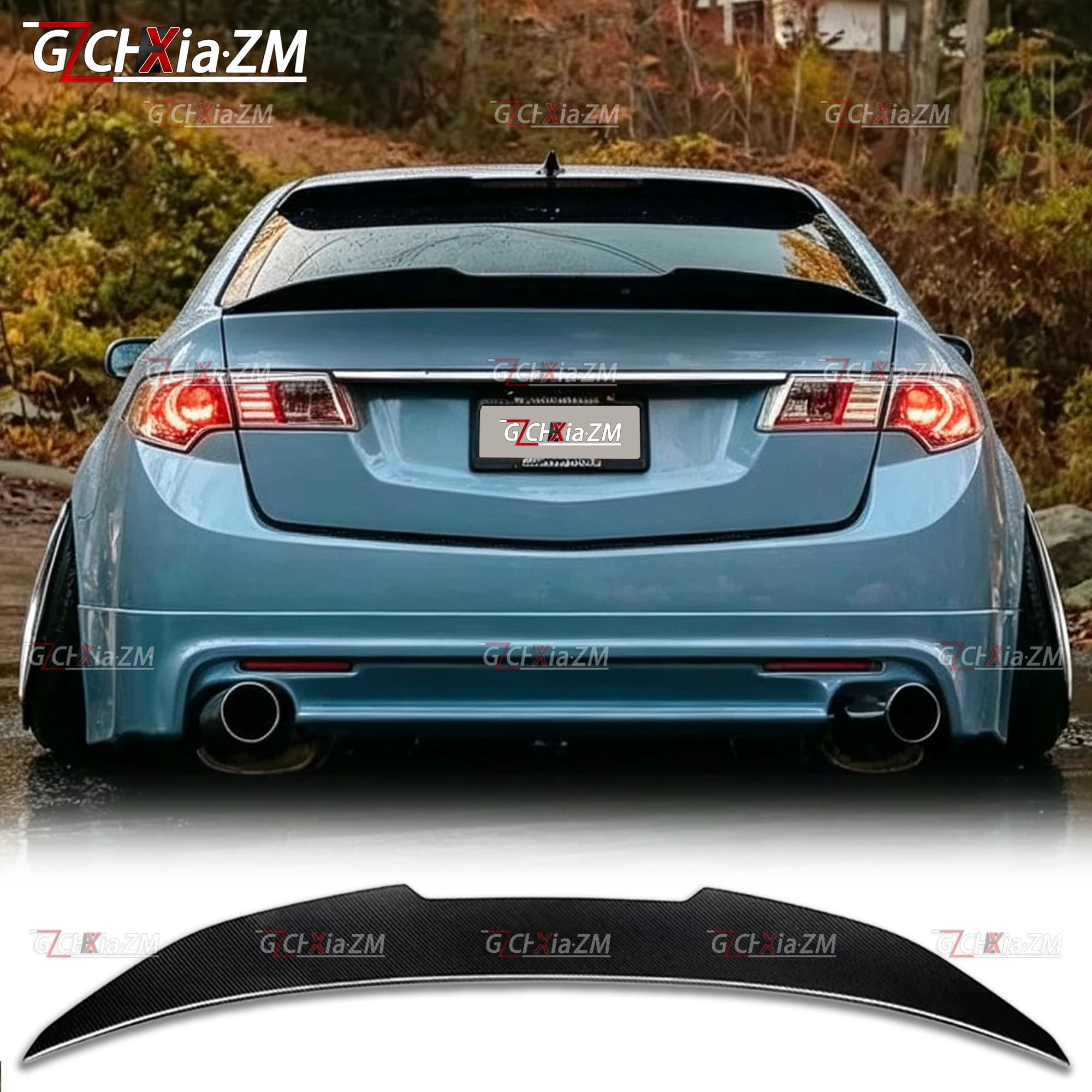 For 2009-2014 Honda Spirior/Acura Tsx Rear Spoiler PSM Style Rear Lid Diffuser Carbon Fiber Material Body Aerodynamics Kit Wing