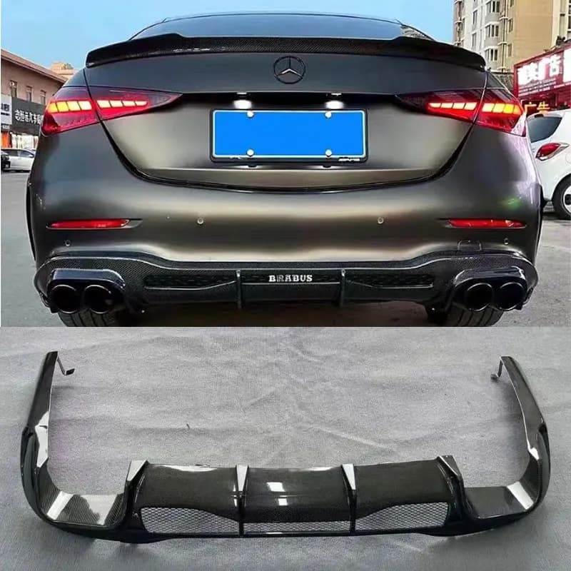 For Mercedes Benz C Class W206 C43 C60 C200 C260 2022-2025 Carbon Fiber Rear Bumper Lip Diffuser Rear Splitters Spoiler Body Kit