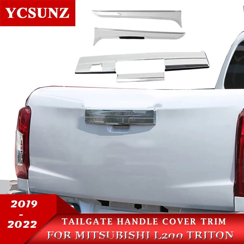 ABS Rear Tailgate Handle Cover Trim For Mitsubishi L200 Triton MR 2019 2020 2021 2022 Double Cabin Car Accessories