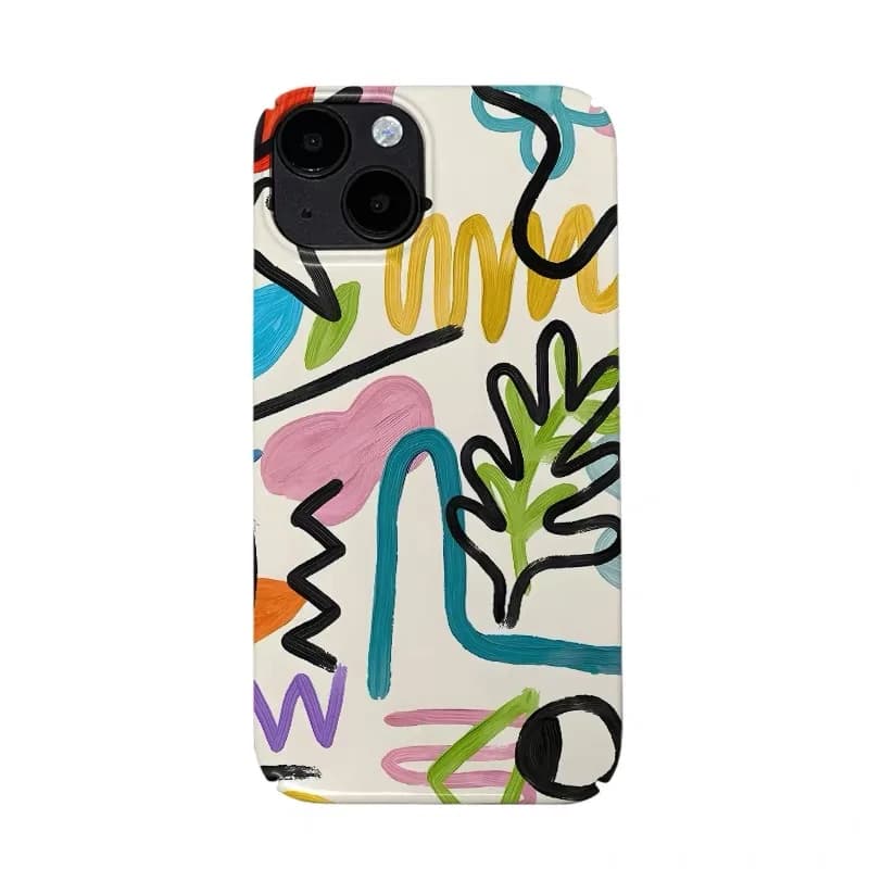 Fun Color Oil Painting Art Phone Case for IPHONE 17 Air 16E 15 PROMAX 14 Plus 13 12 MINI 11 PRO 16Plus XR XS Acrylic Phone Cover