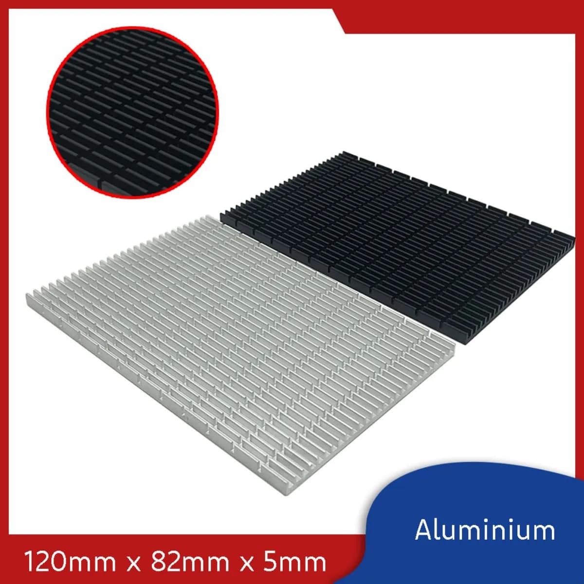 LED Cooling Aluminum Heat Sink Dissipation 120mm × 82mm × 5mm High-thermal-conductivity Alu
