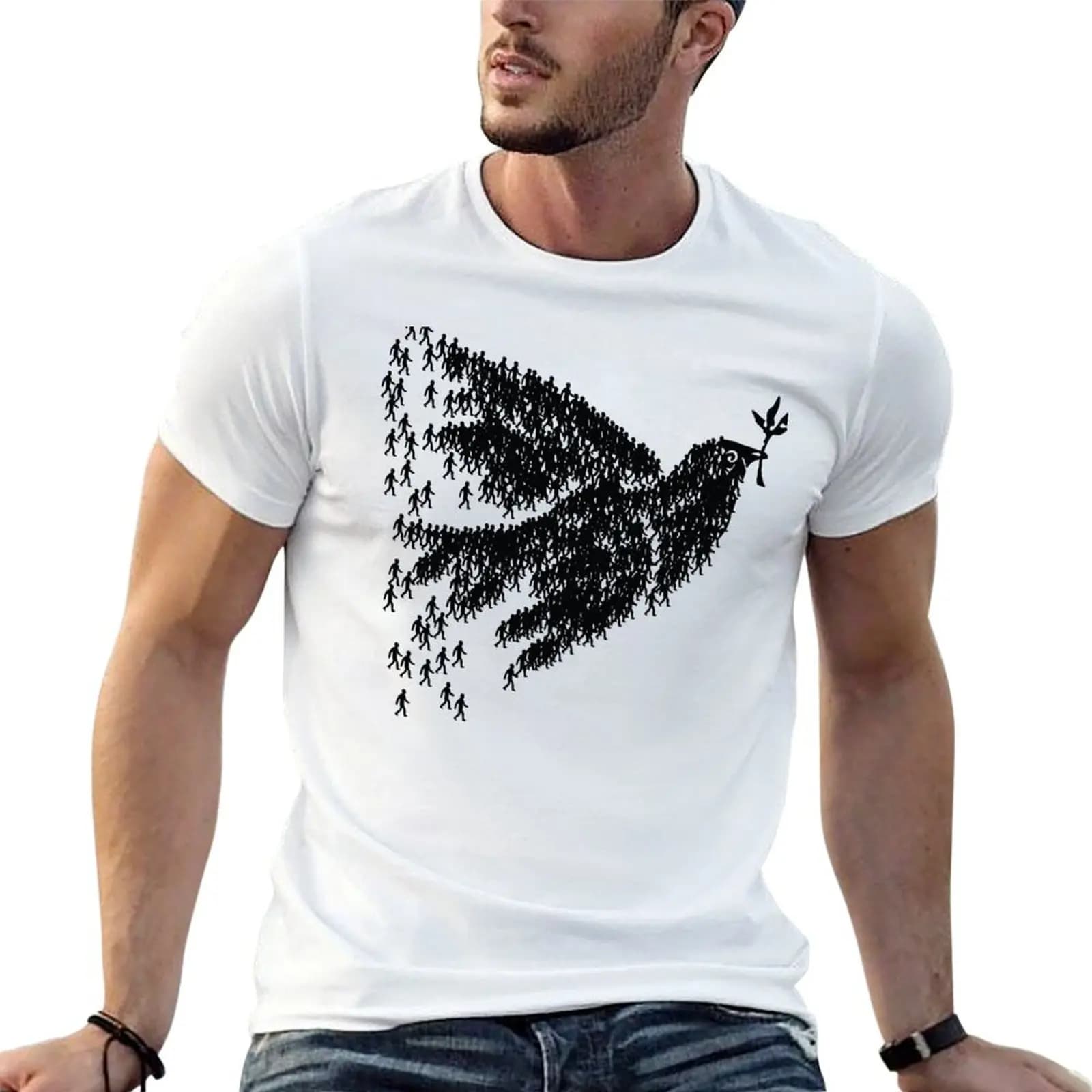 Dove of peace T-Shirt Casual Daily Wear Short Sleeve Top