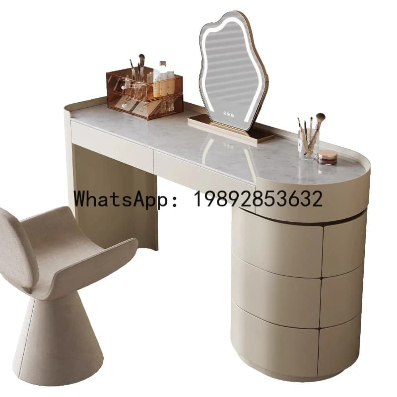 XL Pure Natural Luxury Stone High-End Dressing Table and Chest of Drawers Integrated Storage Corner Light Luxury Makeup Table