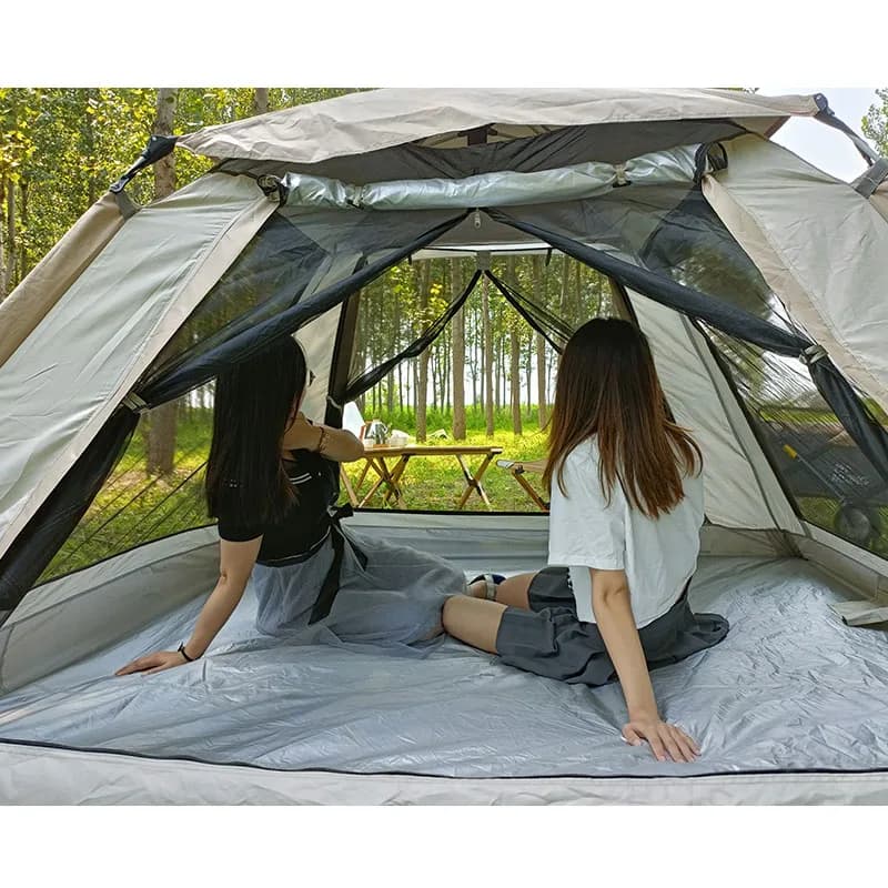 Large Tent 4~6 Person Family Cabin Tents 2 Rooms Straight Wall With Mesh Waterproof Big Tent for Outdoor