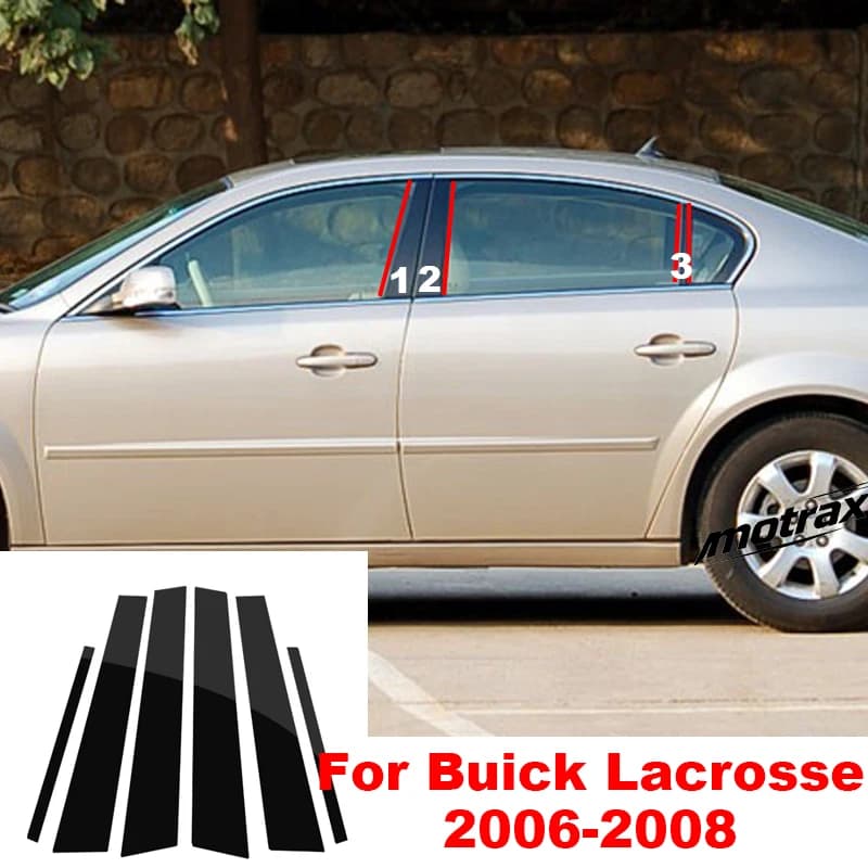 Car Window Door Column B C Pillar Post Cover for Buick Lacrosse 2006 2007 2008 Glossy Trim Protective Sticker Accessories