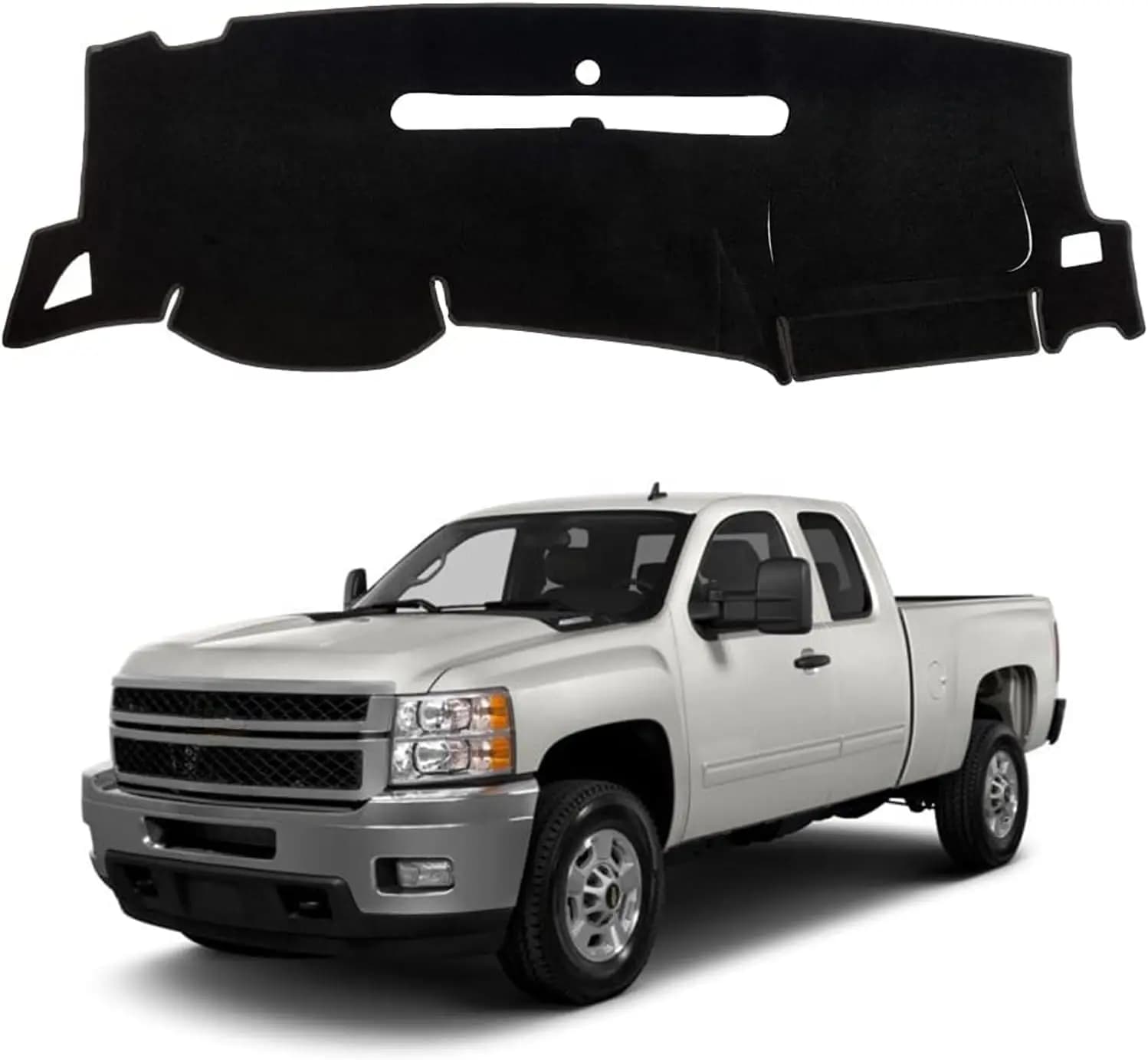 Accessories Dashboard Cover Mat for GMC Sierra SL/SLE/WT 2007-2013 Models with Two Glove Boxes Flannel Dash Board Protector Pad