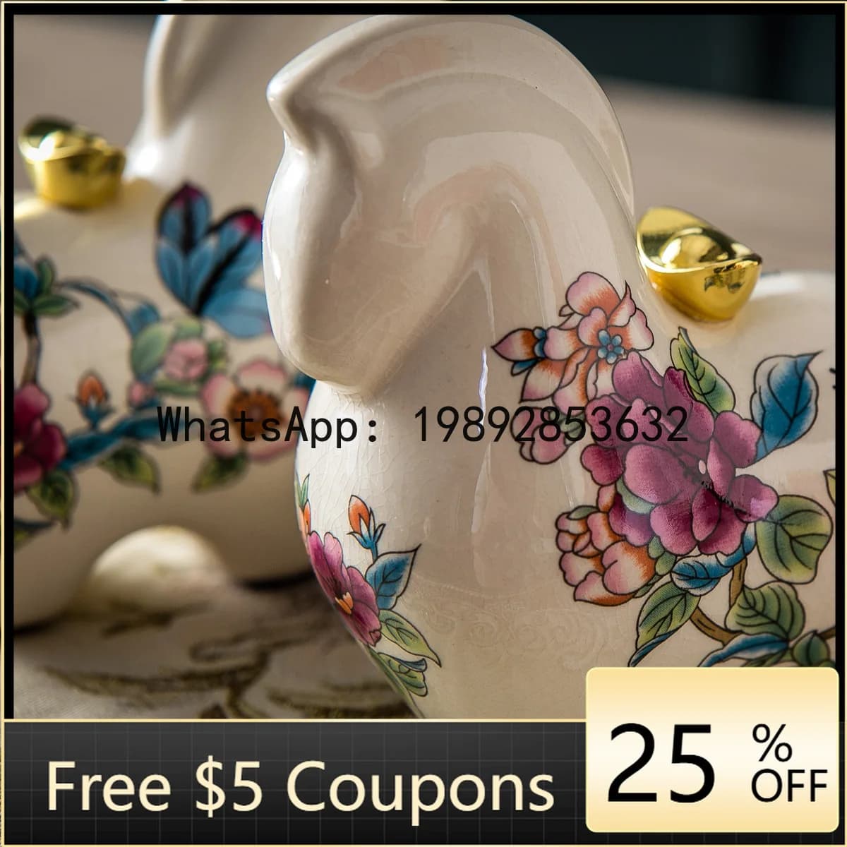 Z4  Ceramic Crafts Get Rich Quickly Desktop Ornaments Living Room TV Cabinet Office Decorations