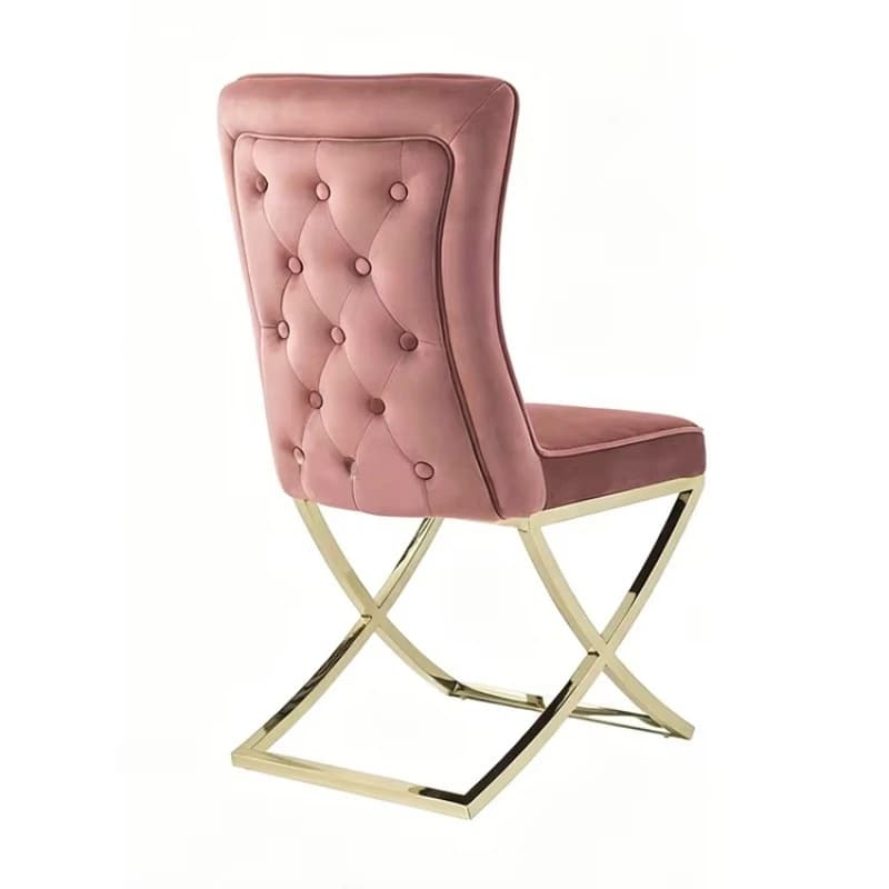 Modern stainless steel upholstered dining chair velvet family hotel