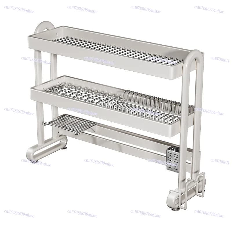 Household Multifunctional Stainless Steel Kitchen Sink Shelf Dish Storage Sink Dish Drain Dish Rack