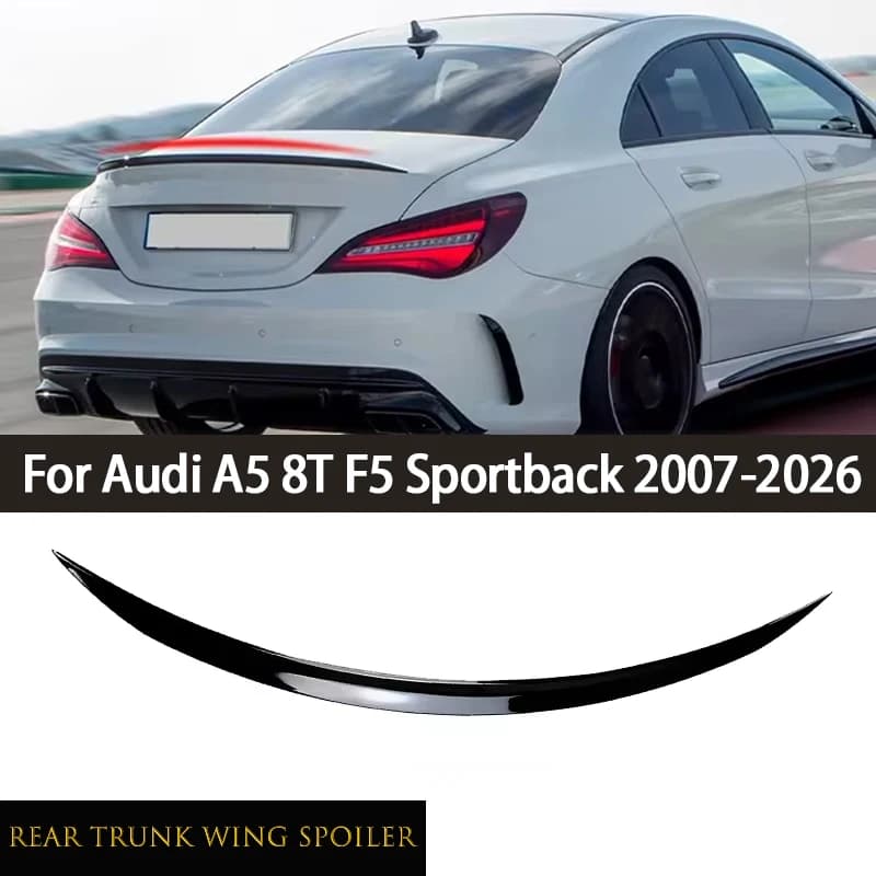 Car Exterior Tuning Rear Trunk Lid Spoiler Wing Stickers For Audi A5 8T F5 Sportback 2007-2026 Auto Accessories