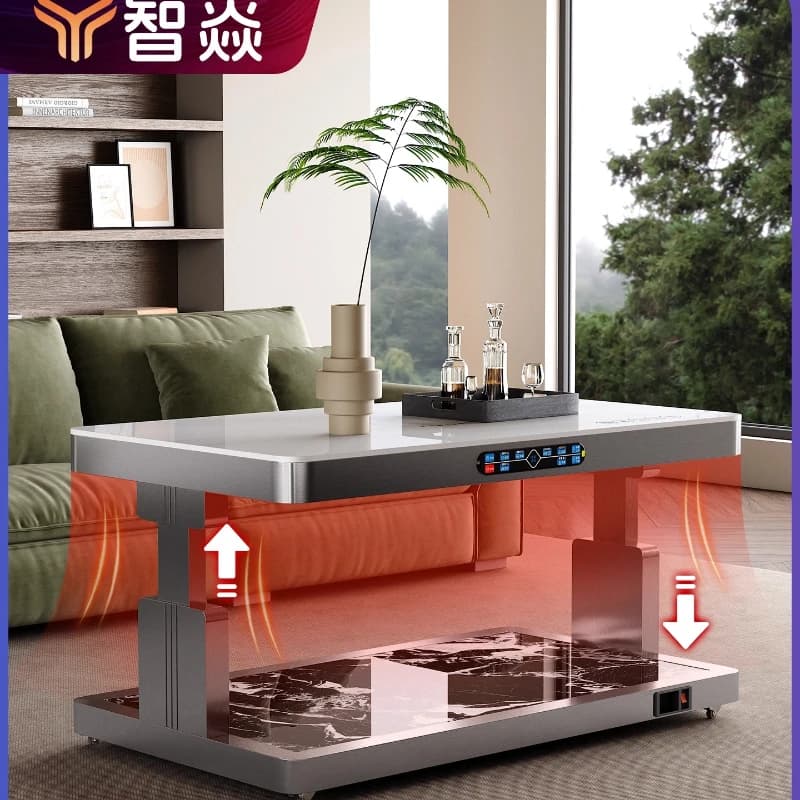 XL Electric Heating Table For Living Room, Home Use Heating Table, Adjustable Coffee Table With Integrated Heating Stove