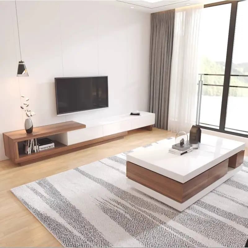 Long Simple Tv Cabinet Custom Modern Design Unique Media Tv Cabinet Apartments Storage Wooden Muebles De Sala Furniture Salon