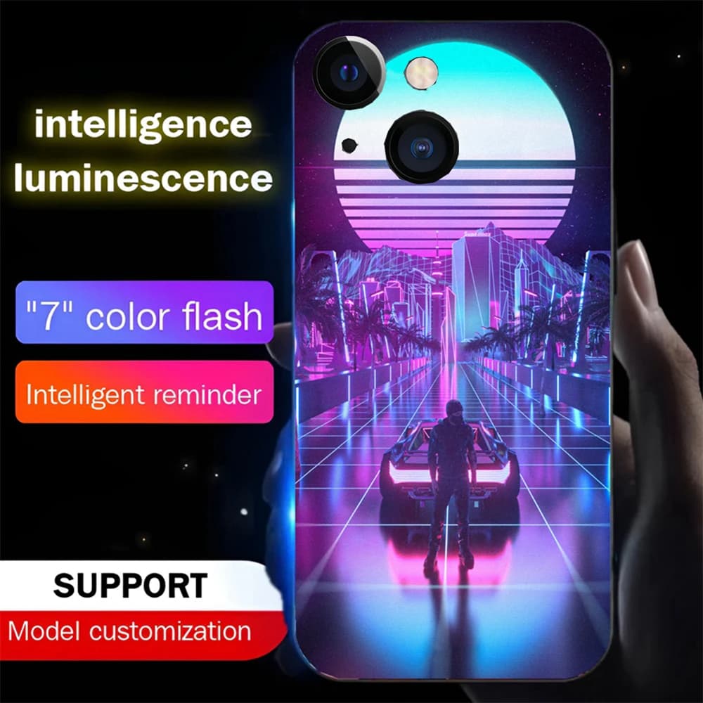 Cyber Sports Car LED Calling Light Flash Phone Case Luminous Cover For Samsung S25 S24 S23 S22 S21 S20 FE Note 20 Plus Ultra