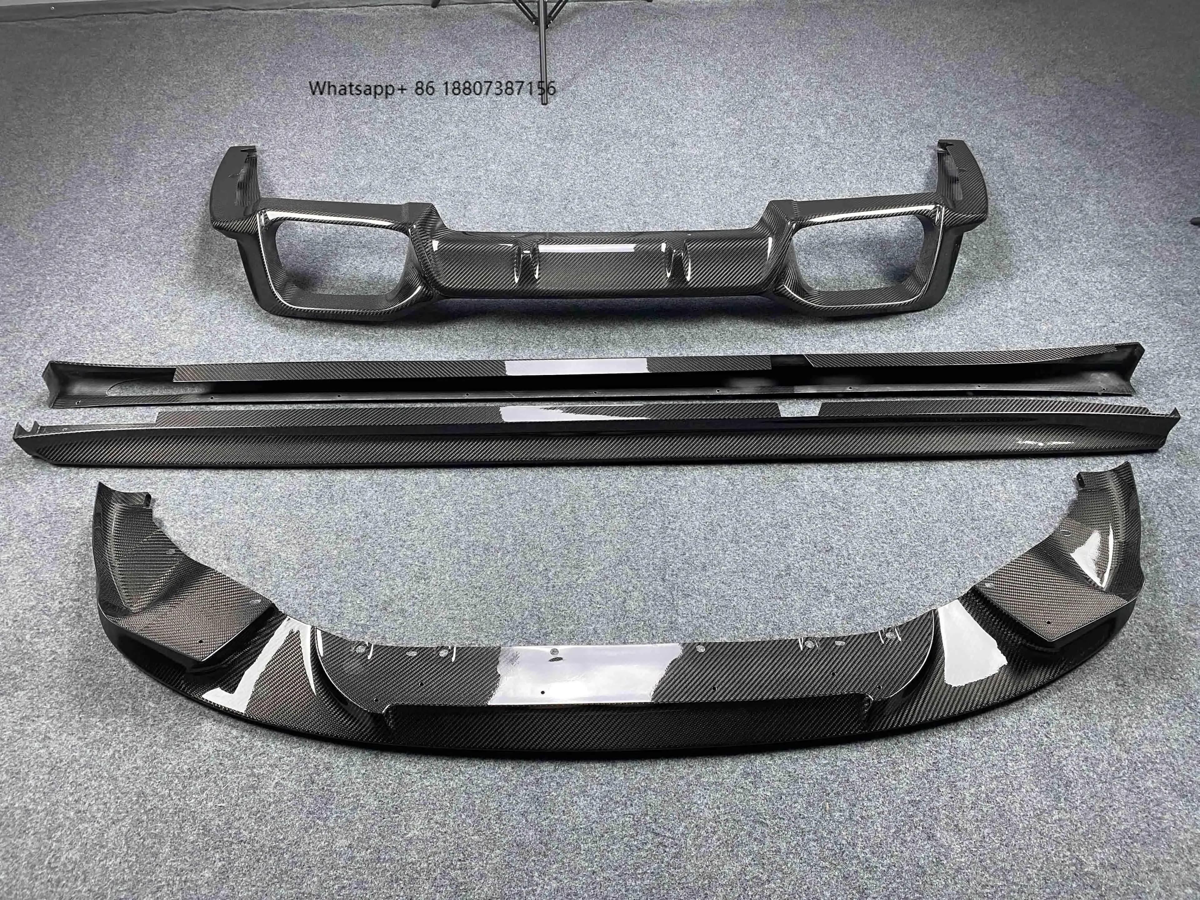 3D Style Carbon Fiber Front Lip Side Skirts Rear Diffuser for F98 M4