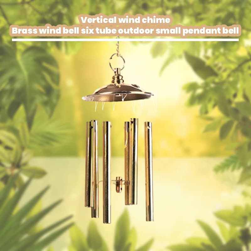 Brass Six Pipe Wind Chimes Pendant Delicate Home Pendant Props For Wall Door Window Decor,Delicate Home Fashion Pendant Props