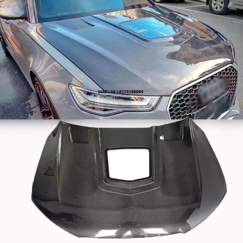 Suitable for 2012-2018 Models A6 S6 RS6 Version High Quality Carbon Fiber Engine Hood
