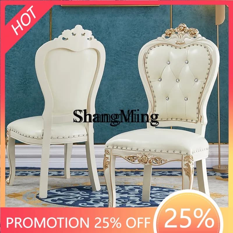 FG good-looking  Household Dining Chair Solid Wood Restaurant Book Chair Coffee Dining Casual Book Chair