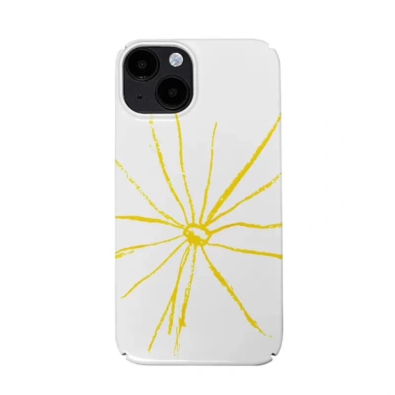 Yellow Abstract Art Painting Phone Case for IPHONE 17 Air 16E 15 PROMAX 14 Plus 13 12 MINI 11 PRO 16Plus XR Acrylic Phone Cover