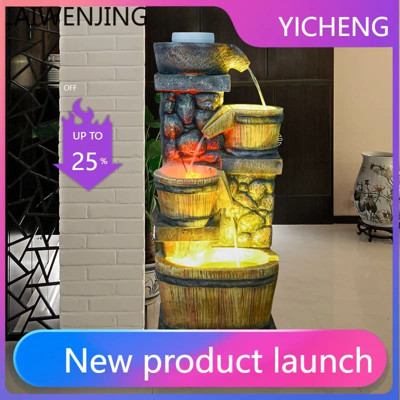 LYY  Feng Shui Wheel Rockery Fountain Fish Pond Tank Decorations Garden Ornaments