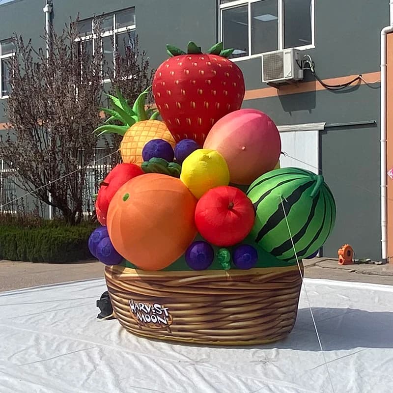 Hot Sale Custom Inflatable Fruit Basket Model Decorative Advertising Inflatable Cartoon Character
