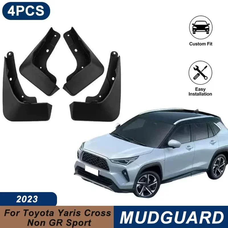 4PCS Car Mud Flaps For Toyota Yaris Cross Non GR Sport 2023 Waterproof Anti-Splash Fender Mudguards Auto Exterior Accessories