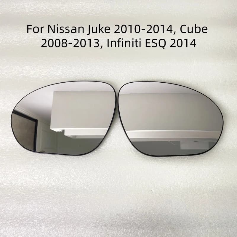 Heated Wing Rearview Mirror Glass With Back Plate For Nissan Juke 2010‑2014, Cube 2008‑2013, Infiniti ESQ 2014 Replacement