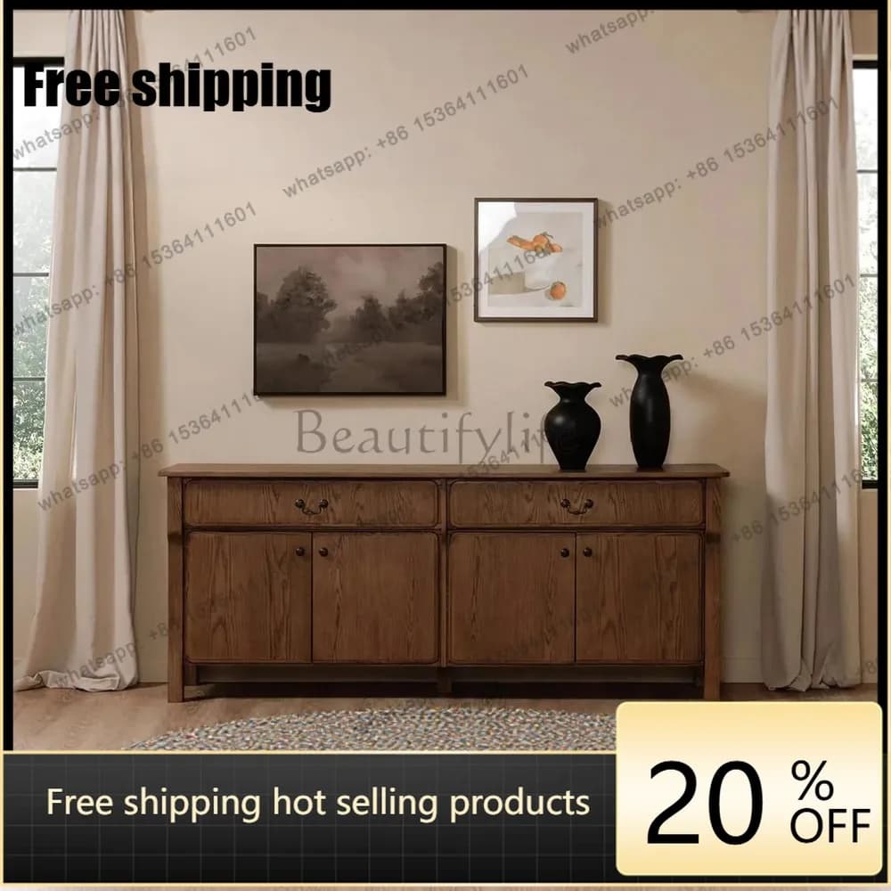 hot  American-style solid wood sideboard cabinet, living room, entryway, dining room decorative storage cabinetFactory Direct