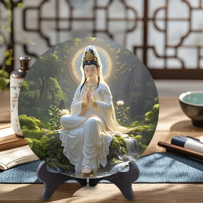 Cz guanzizai guanyin bodhisattva blesses the peace of the living room, entrance hall, study, photo frame, buddhist hall table