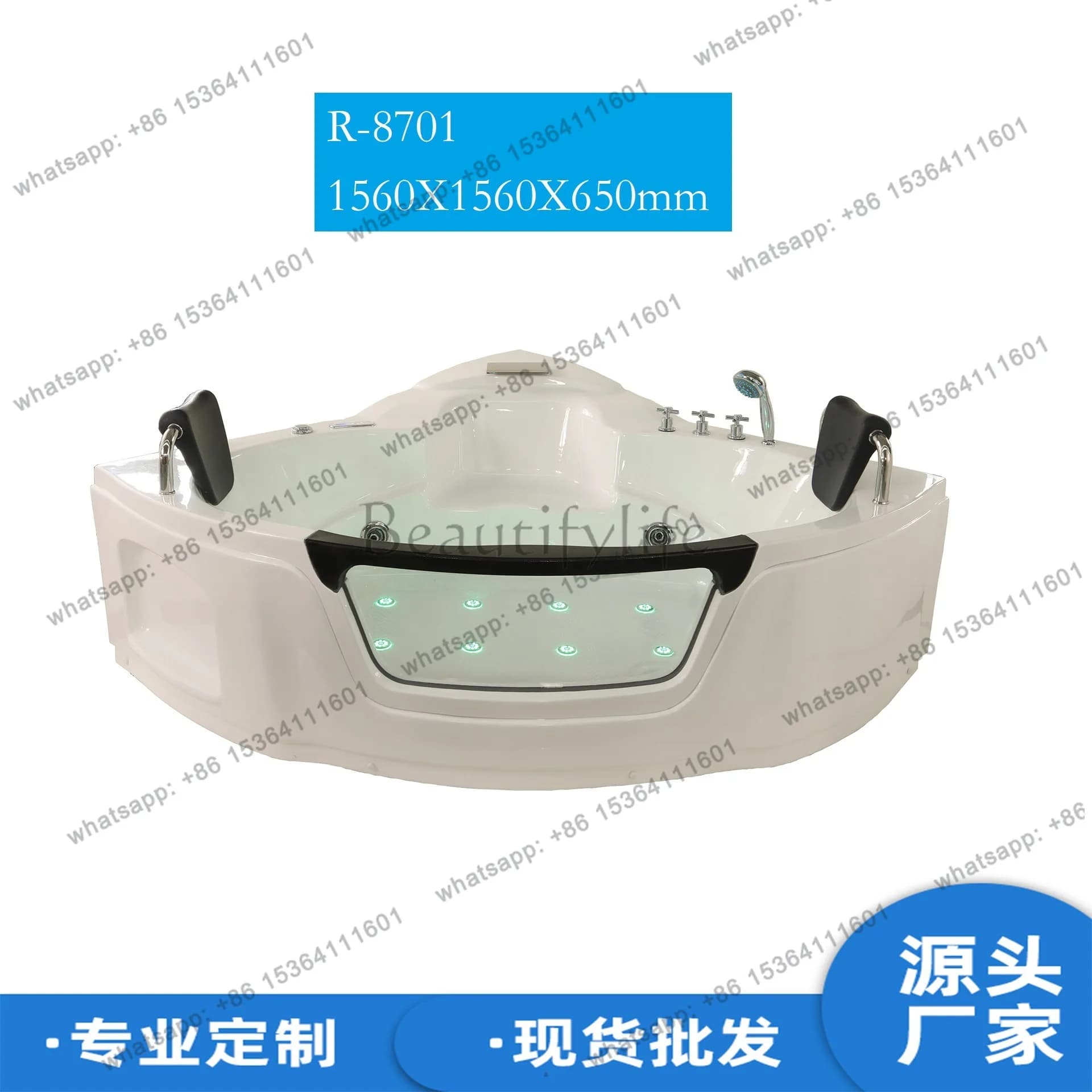 Hotel B & B with massage surfing two-person triangular acrylic bathtub Jacuzzi