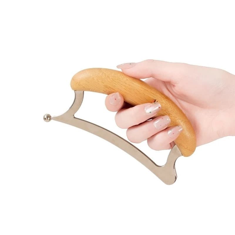 Natural Bamboo and Wood Handle, Stainless Steel Fascia Knife Feels Comfortable To Hold, Household Fascia Knife Loosens Muscles