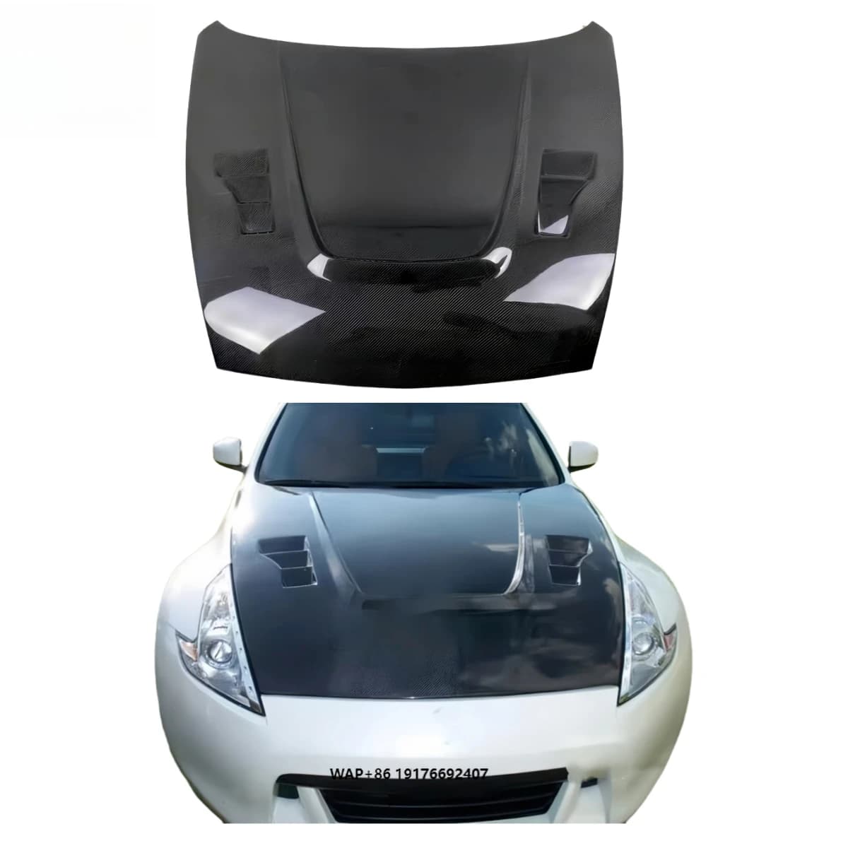 Carbon Fiber Engine Hood forNissan 370Z Z34 2009-2015 JDM Style