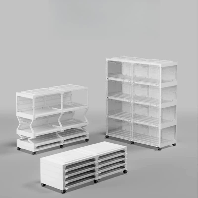 shoe box, foldable intelligent voice-activated sneaker shoe cabinet, storage box, light luxury shoe rack.