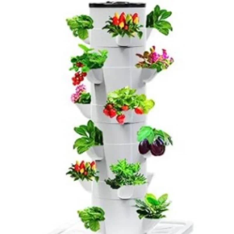 Hydroponic column tower Soilless cultivation Vegetable growing machine with plant lamp