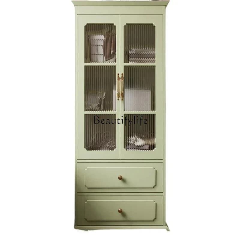 rubber wood paint French bathroom side cabinet towel narrow cabinet storage